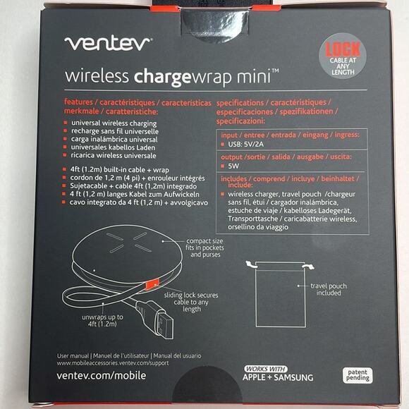 NWT ventev wireless charger wrap mini - Picture 3 of 3